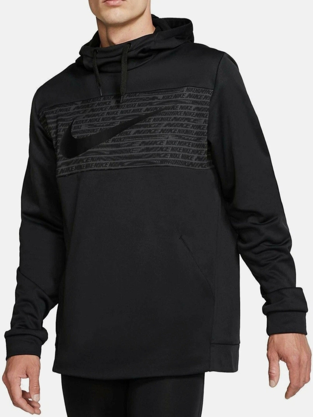 Nike Dri-FIT Graphic Swoosh Pullover Hoodie Men's Black Size XL